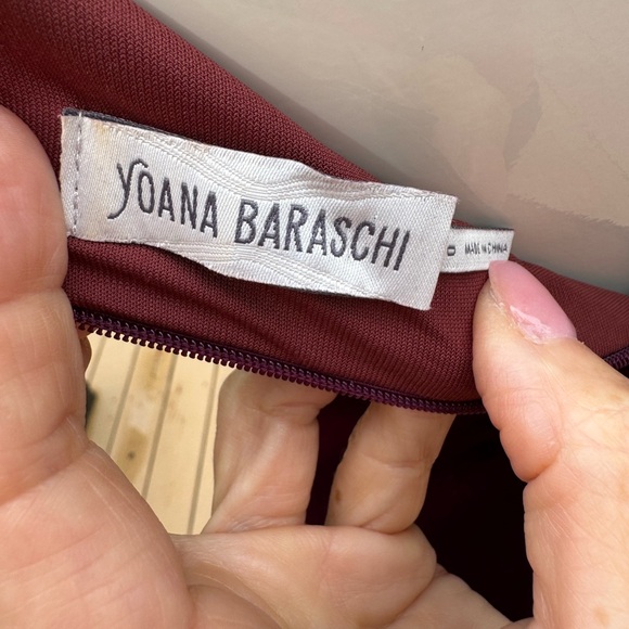 Yolanda Baraschi Elegant Burgundy Velvet Spaghetti Strap Dress size 0 - Picture 9 of 15